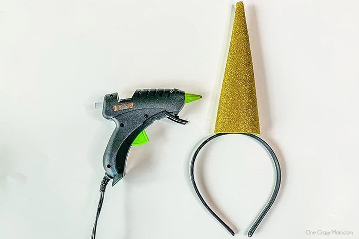 Cone attached to headband.