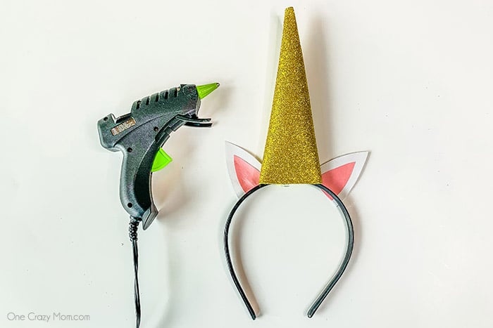 Ears attached to headband.