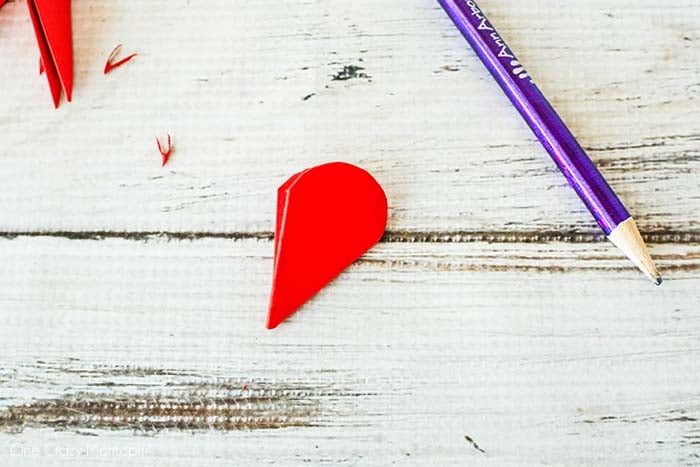 Paper in a tear drop shape.