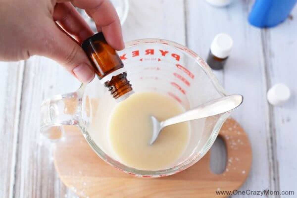 Essential oil added to mixture.