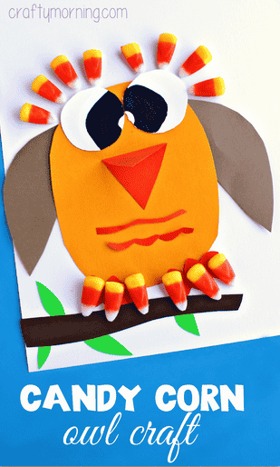 Candy Corn owl with candy.