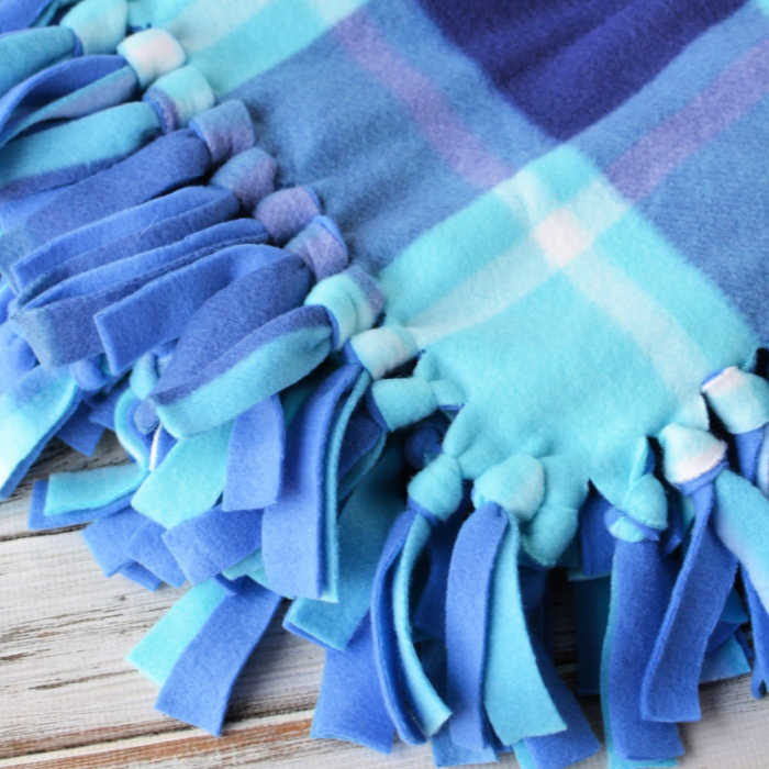 Fleece blanket folded together.