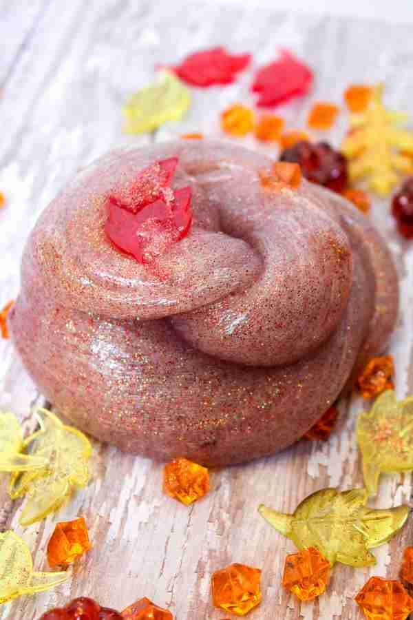 Fall slime with leaves.