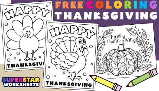 Thanksgiving printable coloring sheets.
