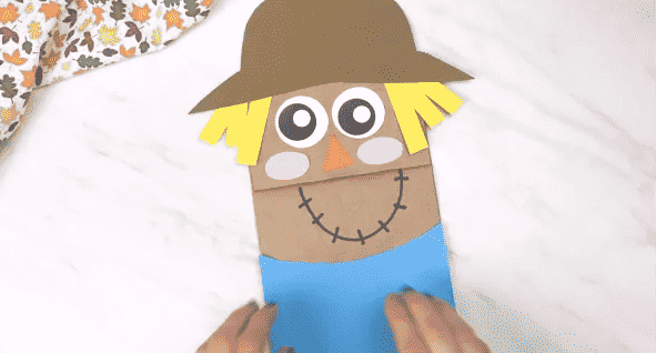 Scarecrow made from a bag.