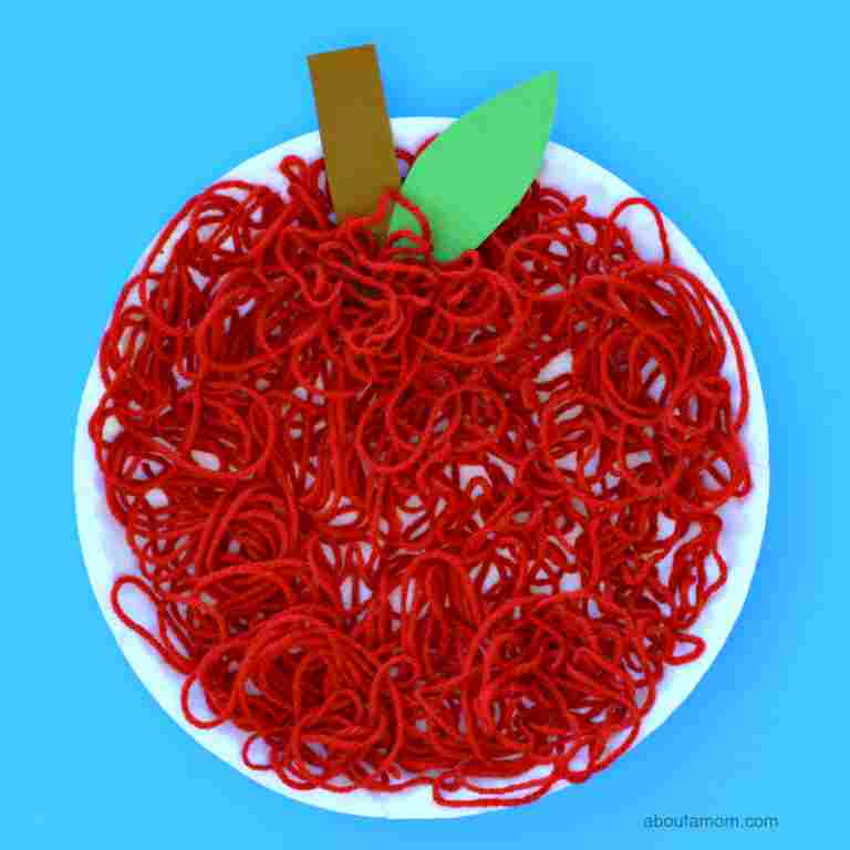 Apple made with red yarn.