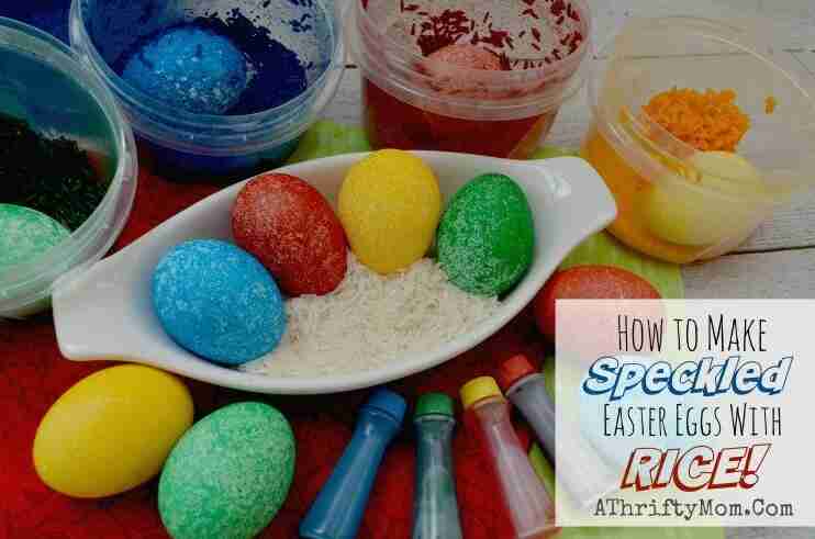 Speckled eggs in container.