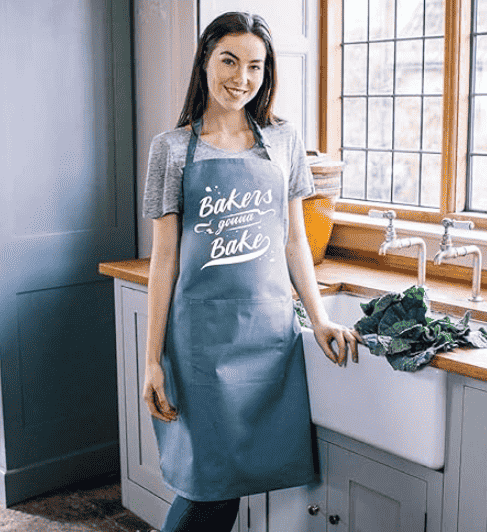 Apron on a woman.