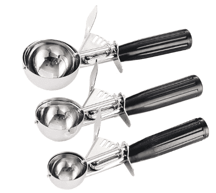 set of cookie scoops.