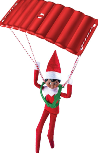 Elf on parachute.