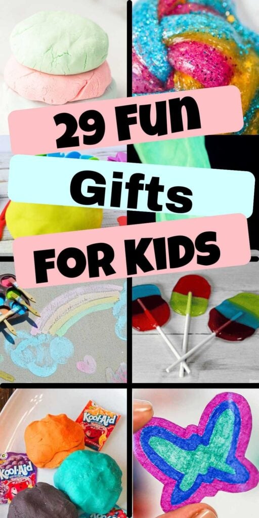 These simple homemade gifts for kids of all ages are easy to make, budget friendly and kid approved. 29 homemade gift ideas for kids they will love to play with. These fun ideas are perfect for Christmas, birthday gifts or any time of year. #onecrazymom #homemadegiftsforkids #diygiftsforkids