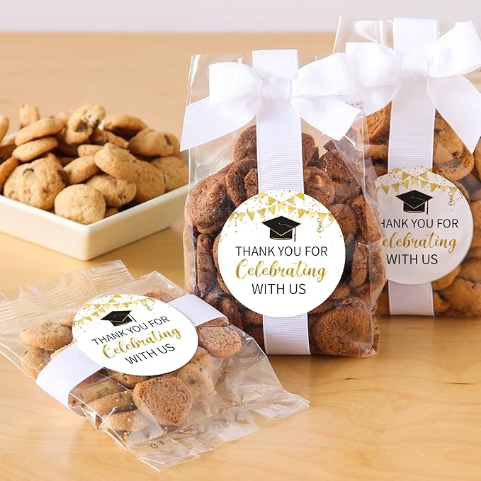 Bags of cookies with custom labels.