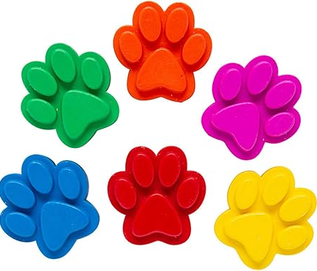 Paw Crayons in an assortment of colors.
