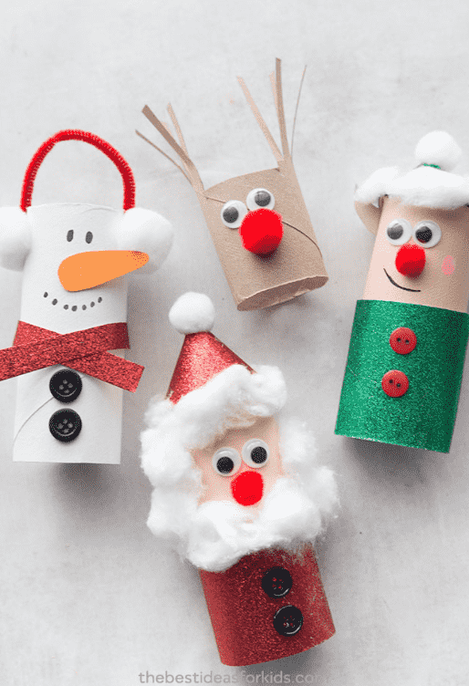 Santa, Snowman and Elves.