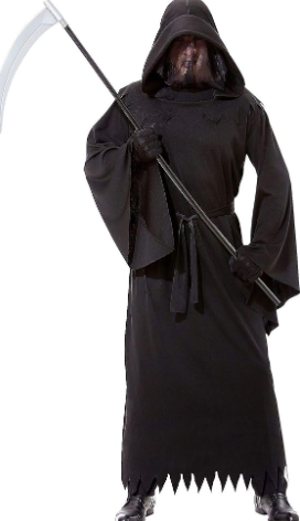 Grim reaper costume on a boy.
