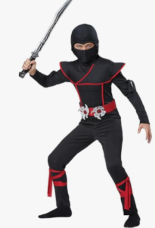 Ninja costume on a child.