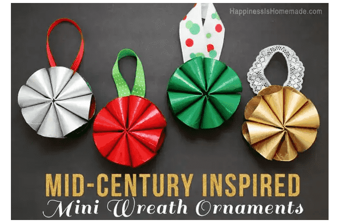 Ornaments with ribbon.