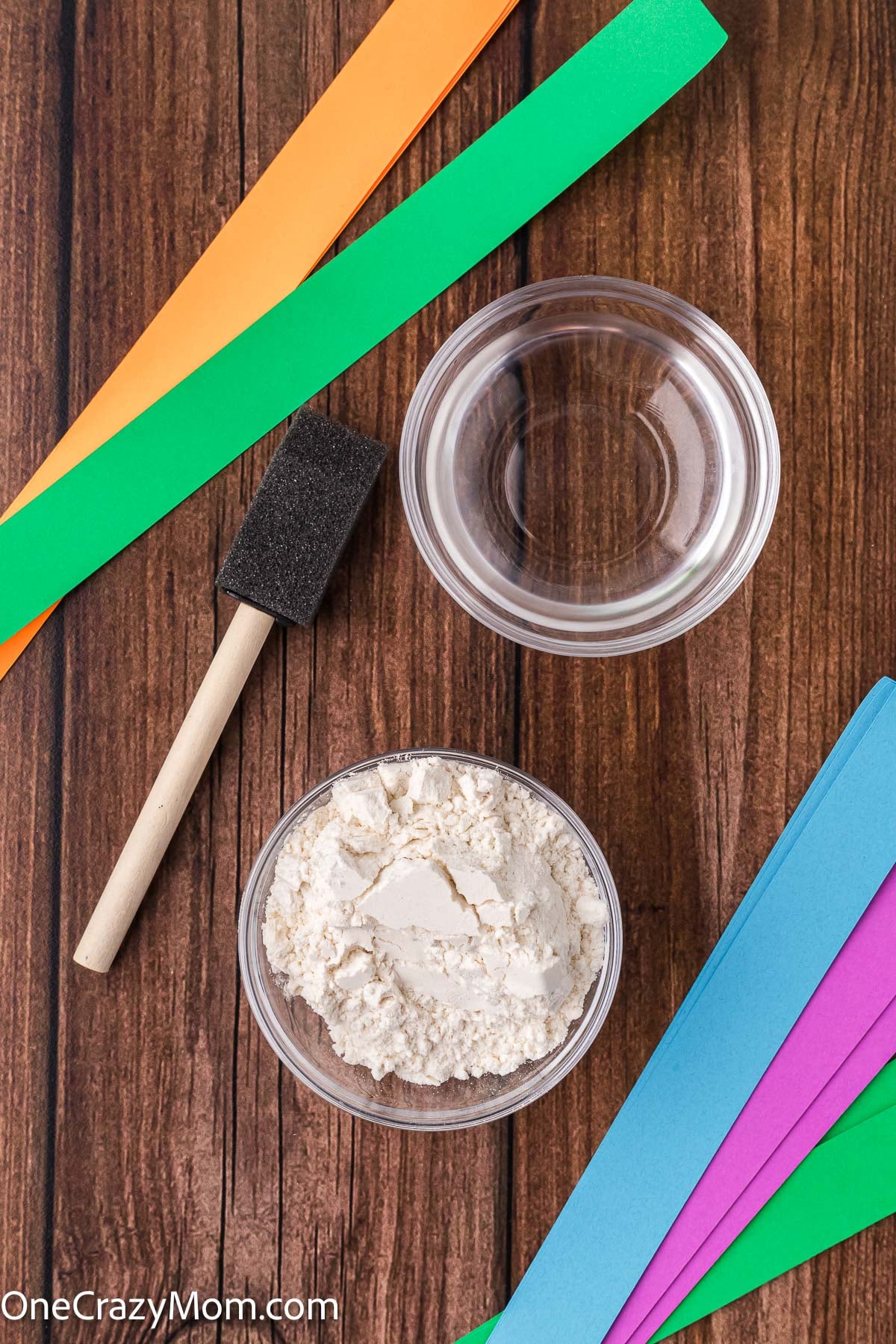 Ingredients for glue- flour and water.