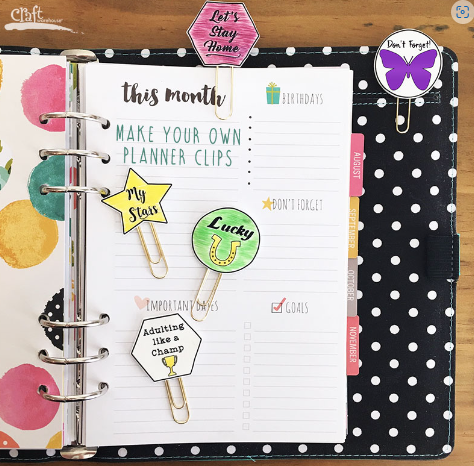Planner with shrink dink bookmarks.