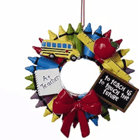 Crayon wreath ornament.