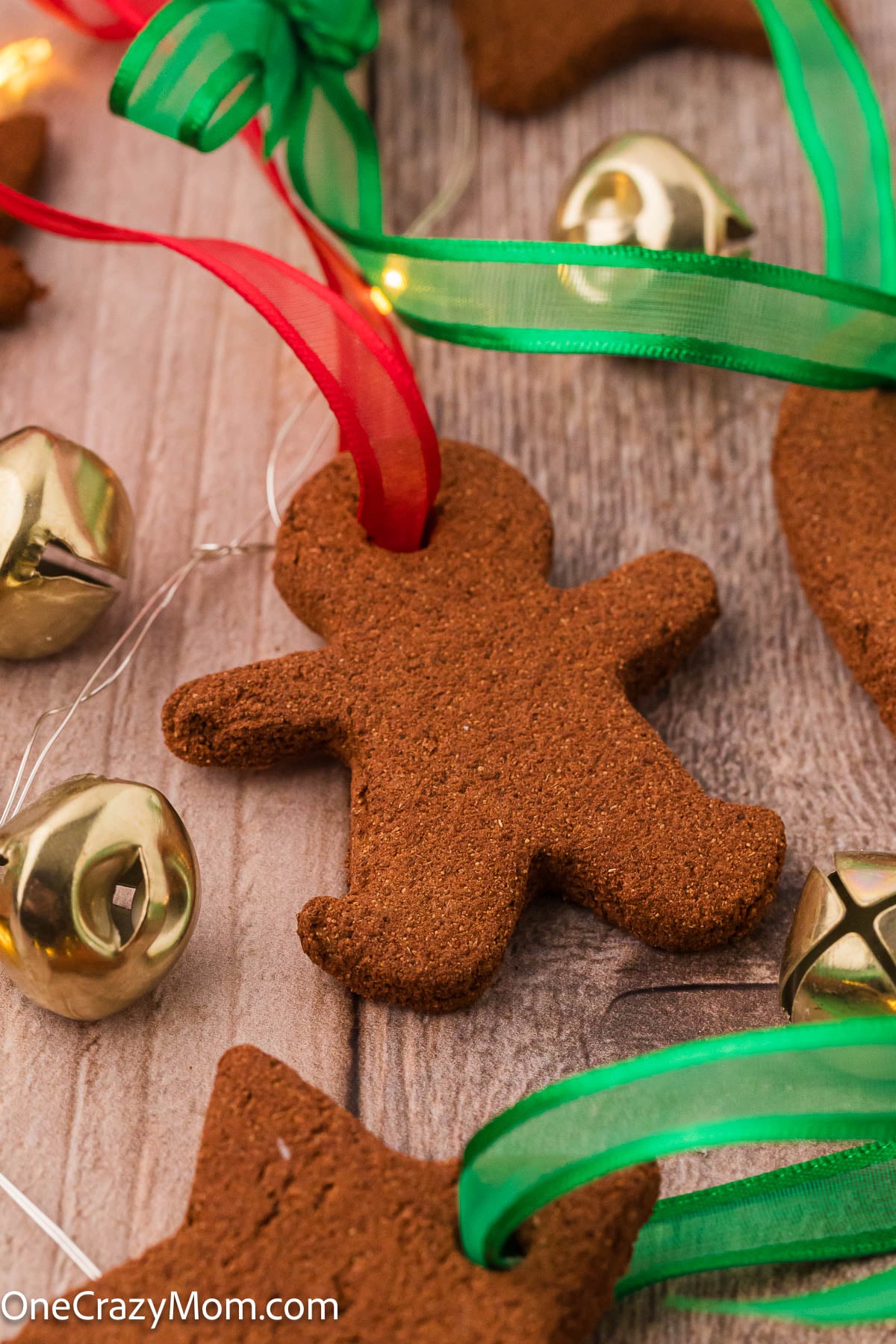 Cinnamon Ornaments with ribbon.