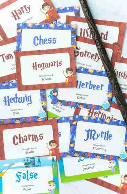 Danger game printables in a pile.