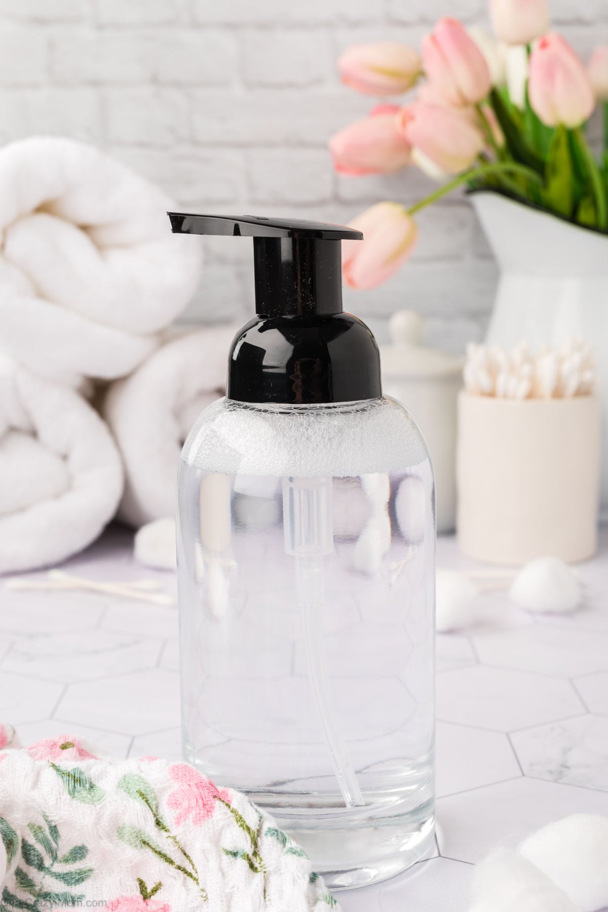 Bottle of soap ready to use.