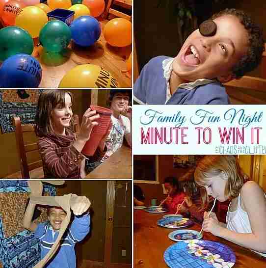 Collage of minute to win it games.