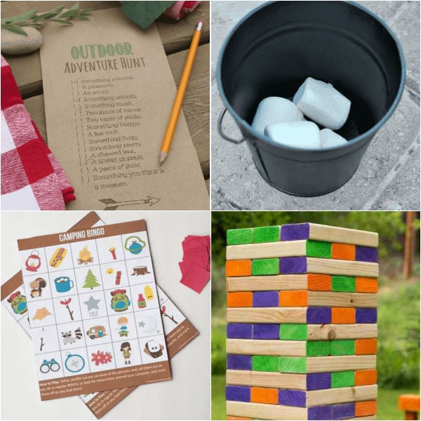 Try these Fun Camping Games for Kids to make your next camping trip so much fun. 24 family camping games that are a blast to play for the entire family. Camping games for kids, adults and teens. #onecrazymom #campinggames #campinggamesforkids