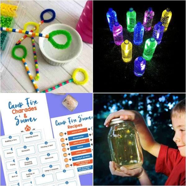 The best camp activities for kids. 24 fun ideas that everyone will enjoy including scavenger hunts, free printables, nature walks, crafts. games and more. 24 kids camping activities sure to be a blast. #onecrazymom #campingactivitiesforkids #kidscampingactivities