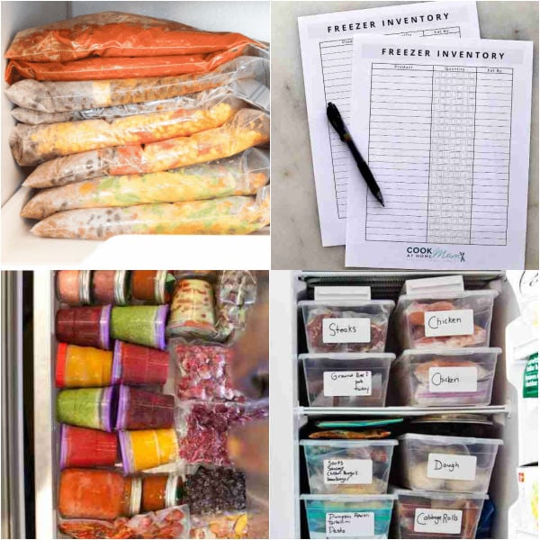 Are you tired of not being able to find anything in the freezer? Get your freezer space in order with these 12 Freezer Organization Ideas. Learn the best way to organize freezers with storage bins, cardboard boxes and more. Find ideas for top freezers, side freezers and chest freezers. #onecrazymom #freezerorganization