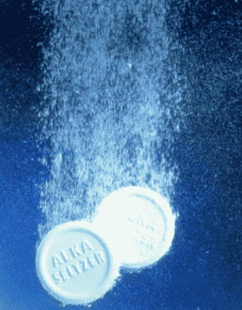 Alka Seltzer in water.