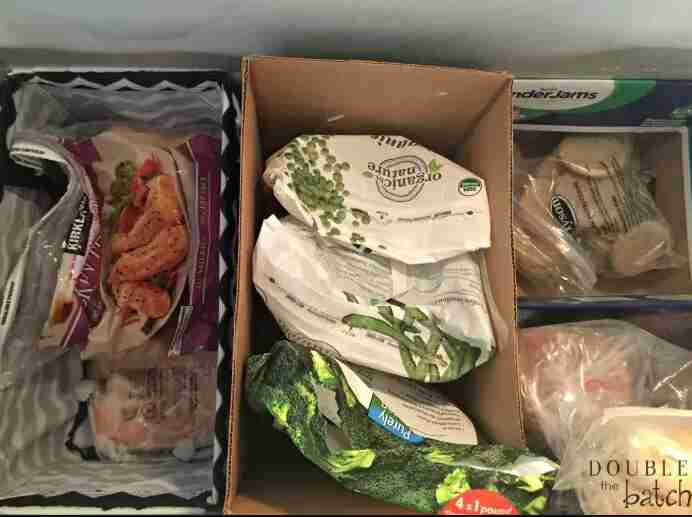 Cardboard box with food.