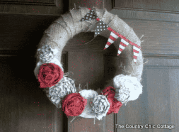 Vintage wreath with flowers.