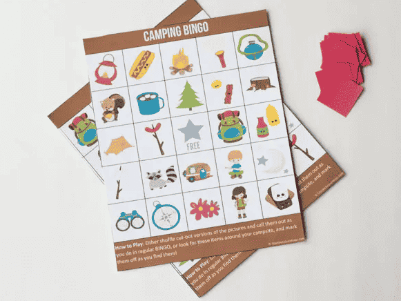Camping bingo printables.