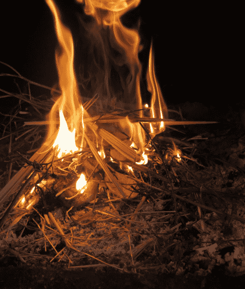 Fire with orange peel.