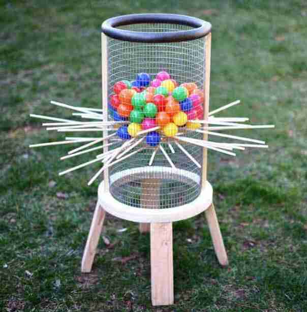 Outdoor Giant Kerplunk in the yard.