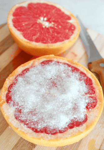 Grapefruit with salt.