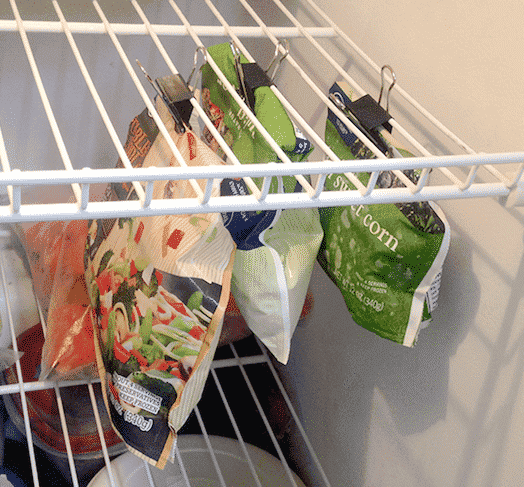 Binder clips holding food.