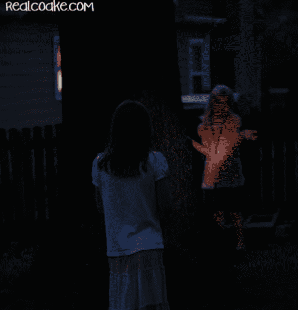 Kids playing flashlight hide and seek.
