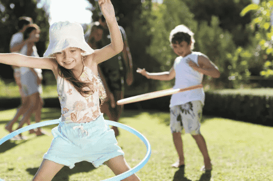 Hula Hoop Contest with kids.