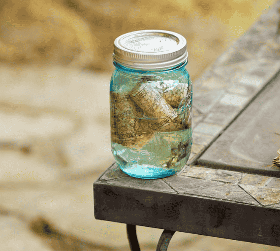 Jar with corks.
