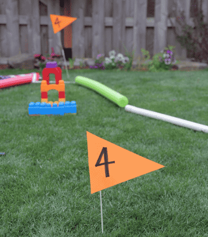 Mini golf course in the backyard.
