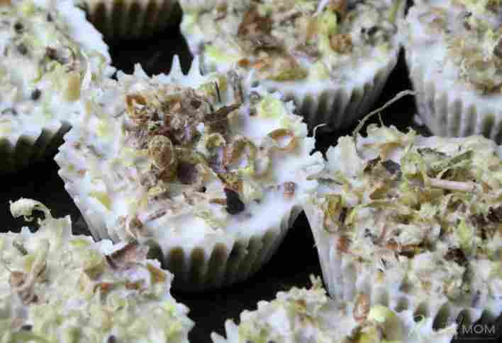 Muffin tins molded with sawdust and wax.