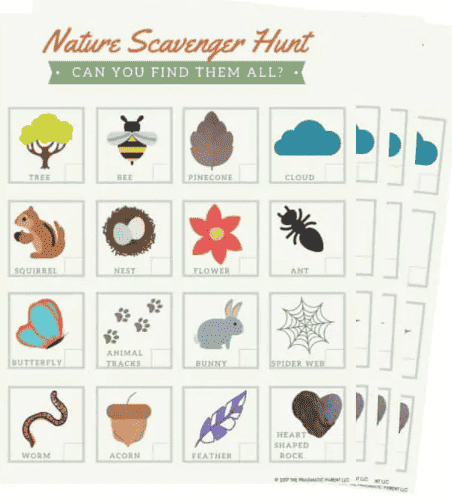 Nature scavenger hunt printable.