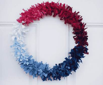 Ombre wreath on door.