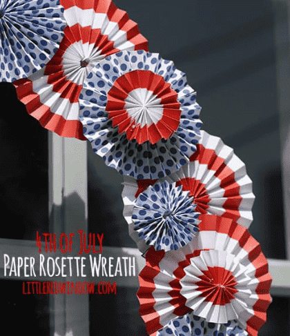 Rosette wreath in red, white and blue.