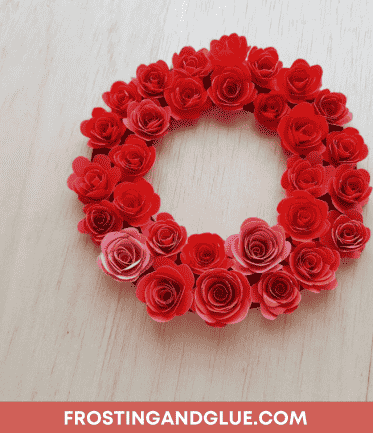 Wreath made out of roses.