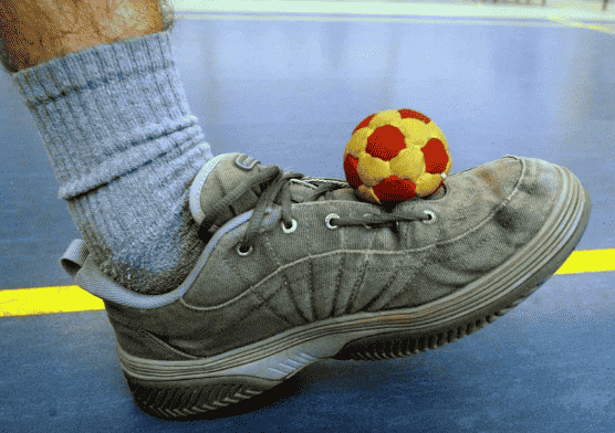 Hacky Sack on a shoe.