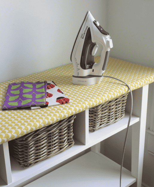 Ironing station on shelf.